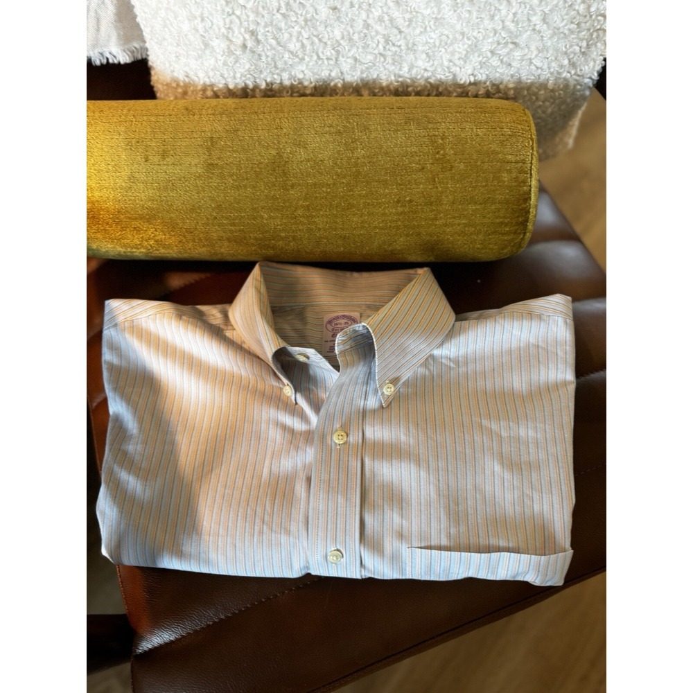 BROOKS BROTHERS Cotton Non-Iron Long Sleeve Dress Shirt Size 16 1/2 - 35 Men's
